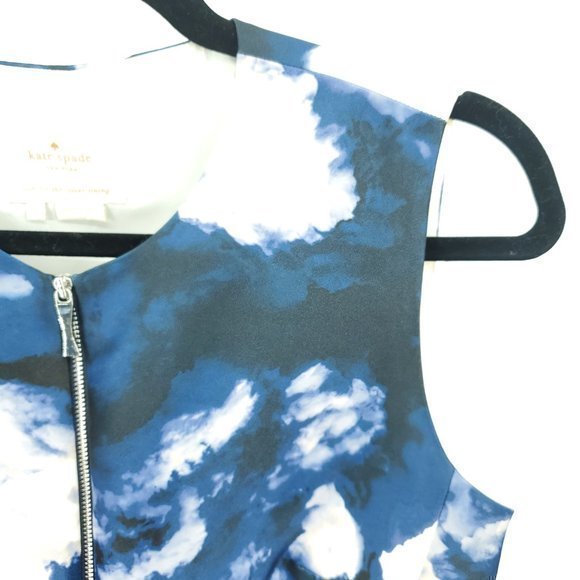 Kate Spade Navy and White Cloud Print Mini Dress - Picture 6 of 15